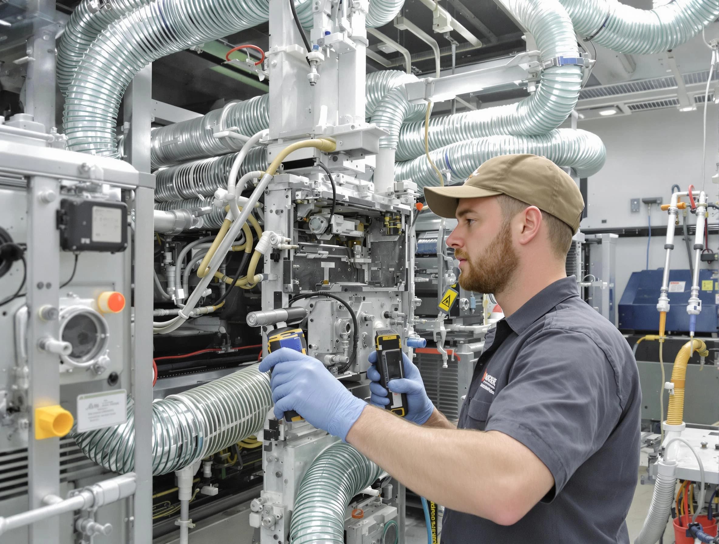 Jurupa Valley Air Duct Cleaning technician performing precision commercial coil cleaning at a business facility in Jurupa Valley